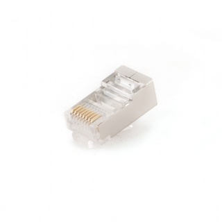 Set 10 mufe de retea RJ45 ecranate cat 5e, Gembird PLUG5SP/10
